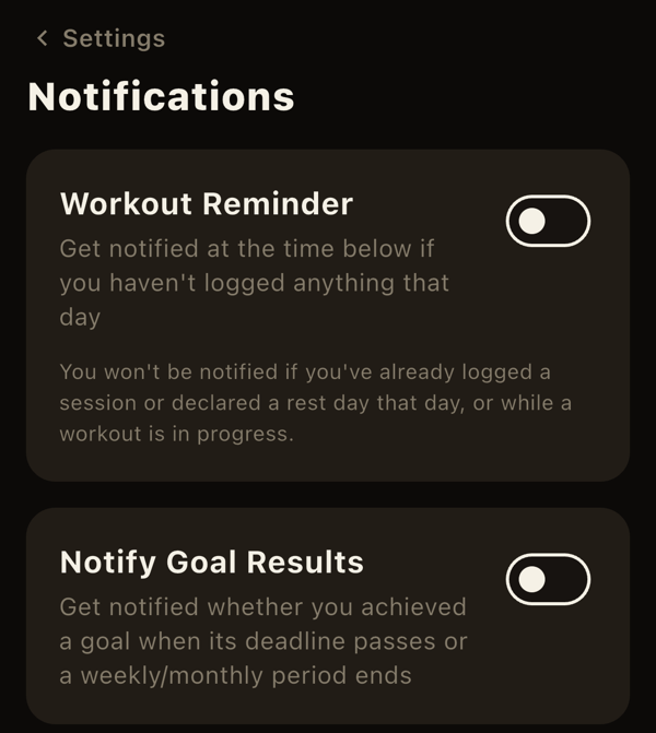 Notification settings