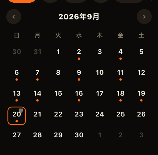 月表示